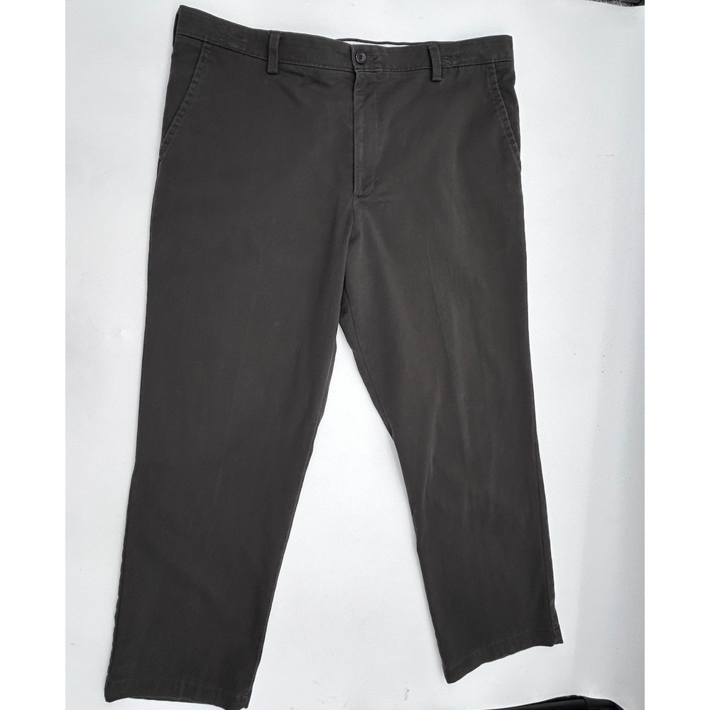Dockers Mens Classic Fit Easy Khakis Dark Gray Size 38x30 Flat Front Straight
